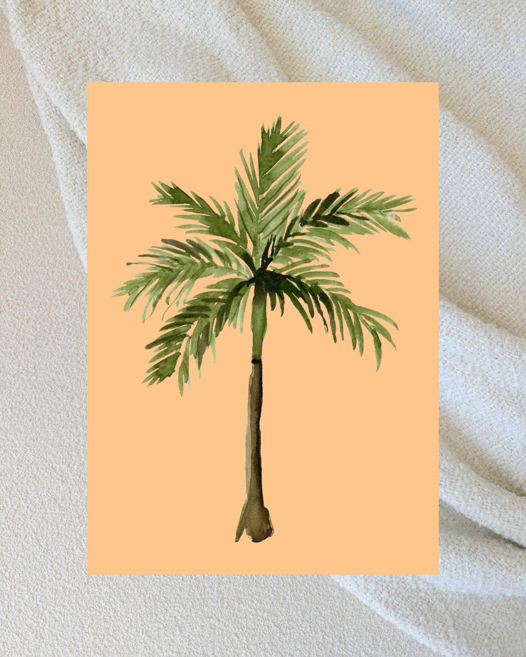 Orange Palm Tree 5x7