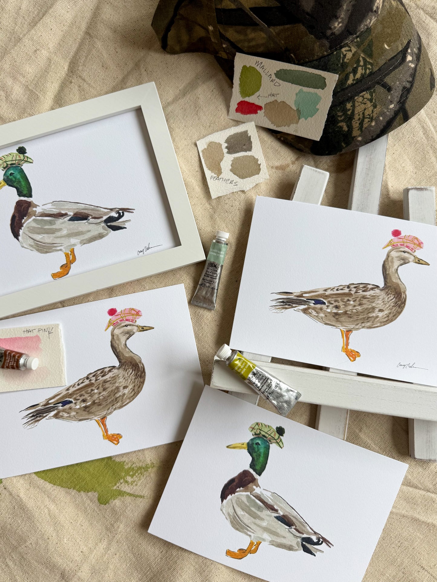 Duck in Bonnet